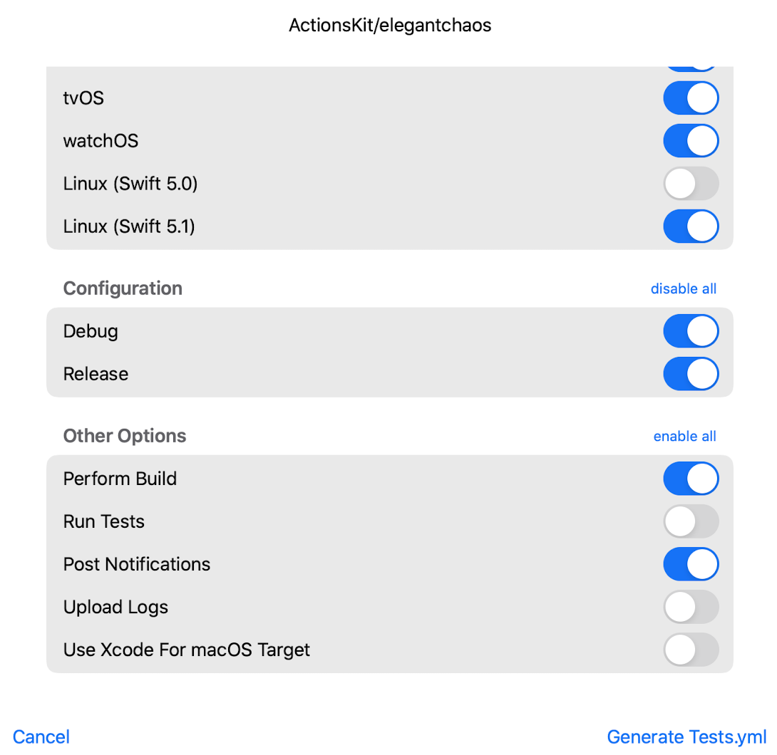 Action Status Workflow Generation